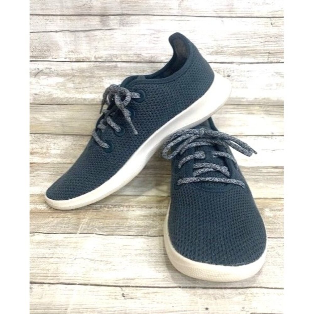 Allbirds‎ Men's Tree Runners Sneakers M9 Blue Mesh Knit Comfort Athletic